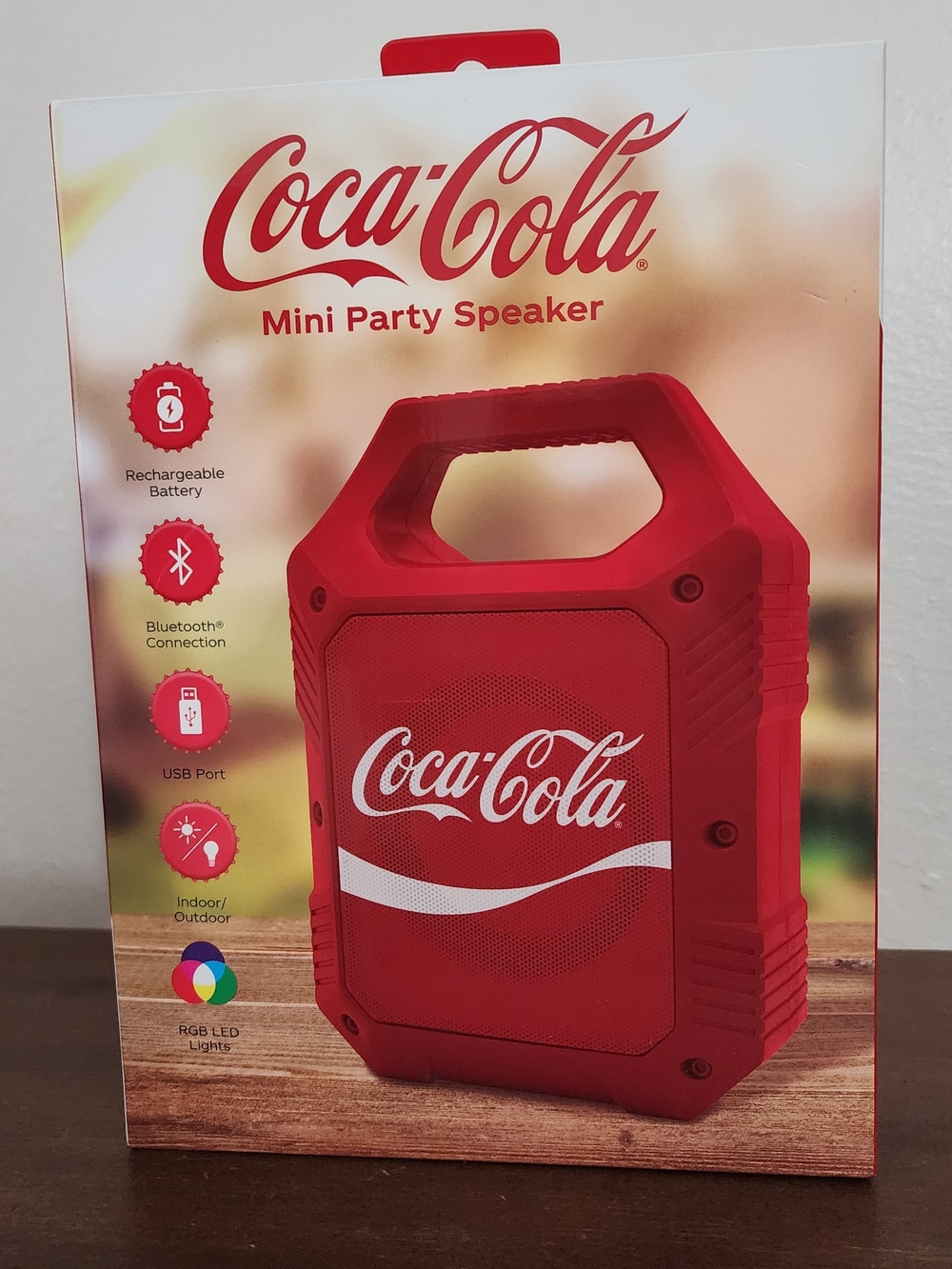Coca-Cola Red Portable Party Speaker with Handle